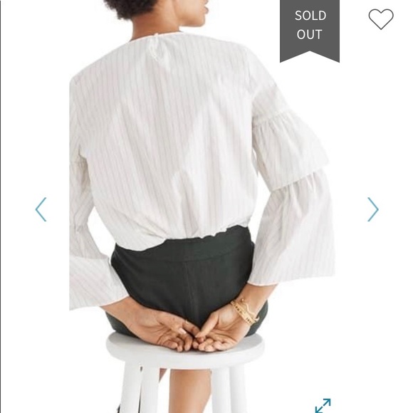 Madewell Tops - Madewell stripe Ruffle sleeve top